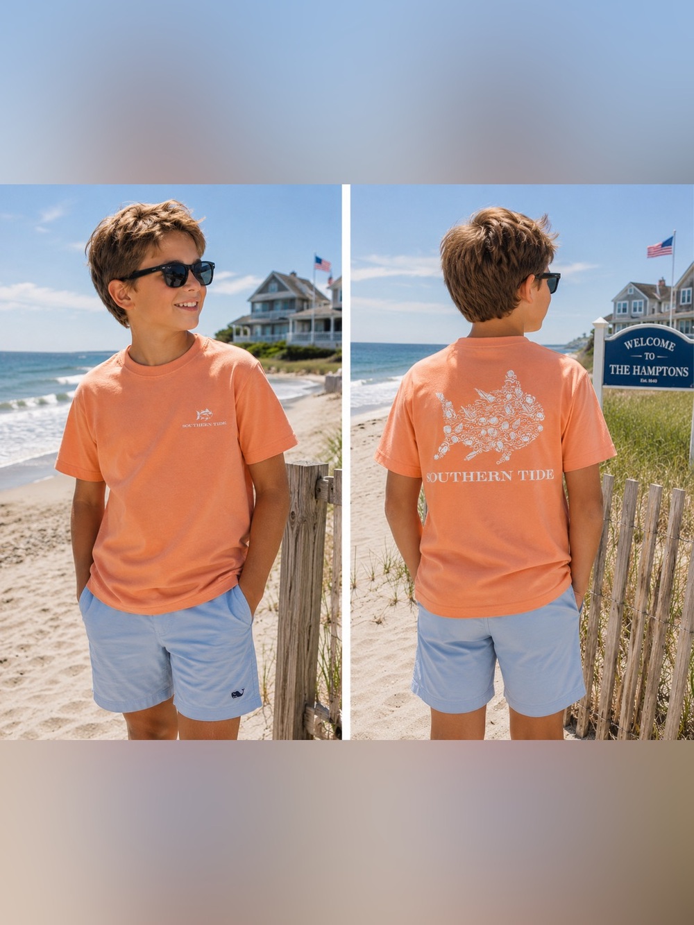 Southern Tide Peach Crewneck Logo Tee EEUC No stains SFH SIZE M 8/19